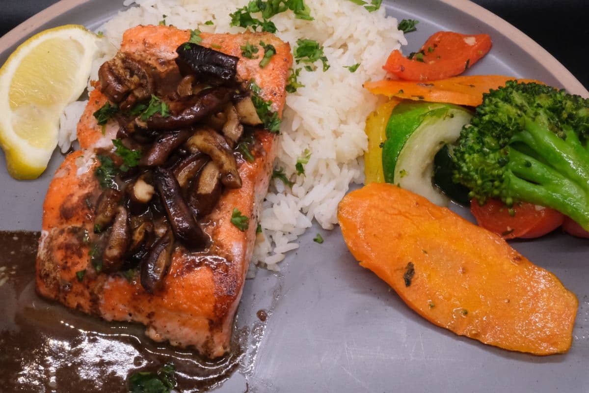 Balsamic and Shitake Mushroom Salmon
