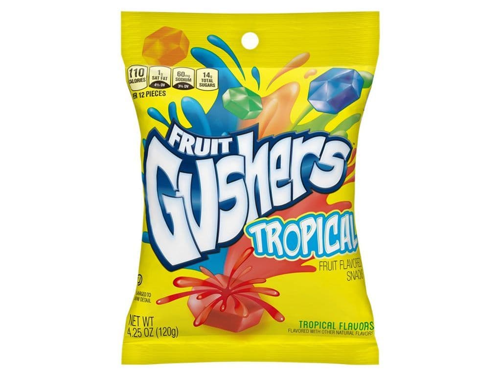 Fruit Gushers Tropical Gummy Candy Bag