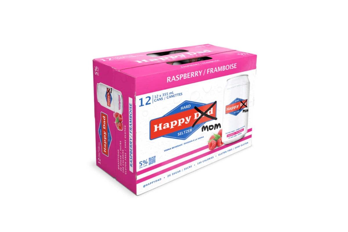 Happy Dad Hard Seltzer Raspberry (12 x 355 ml)