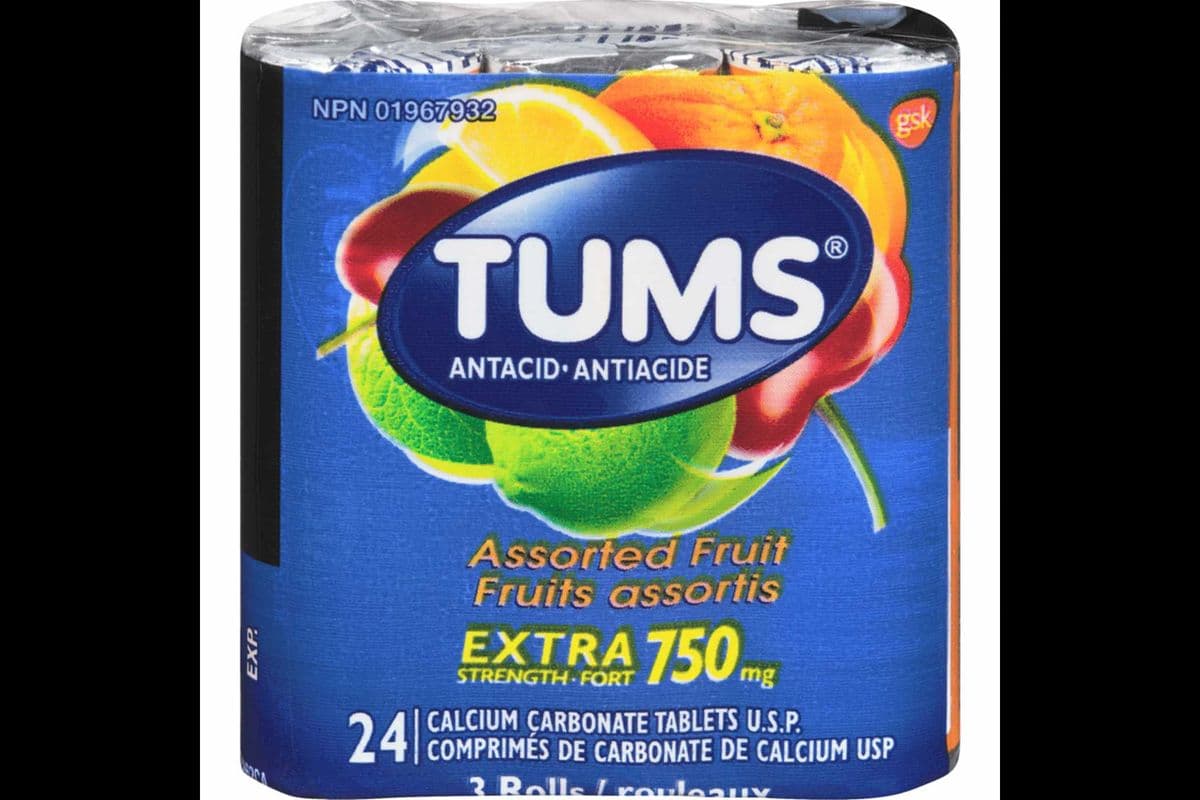 Tums Assorted Fruit Extra Strength 750mg (24 Tablets)