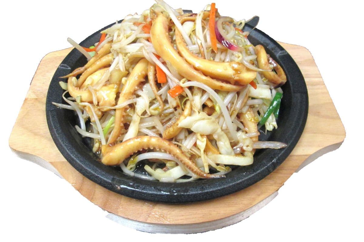 218. Squid Tail or Bean Sprout with Teriyaki Sauce 鐵板燒汁芽菜魷魚鬚