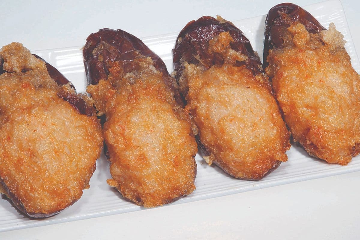 54. Eggplant Stuffed with Shrimp Paste