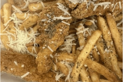PARM CHICKEN TENDERS & FRIES (4 tenders-fries, 2oz dip)