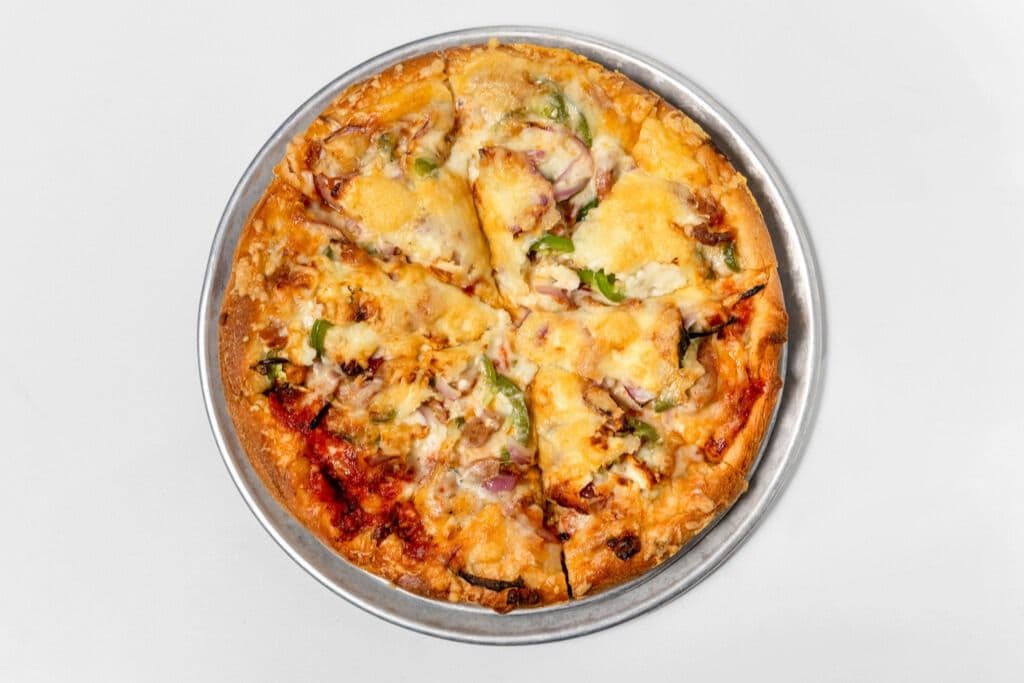 15. Small Feta, Jalapeno, Italian Sausage, and Onion Pizza