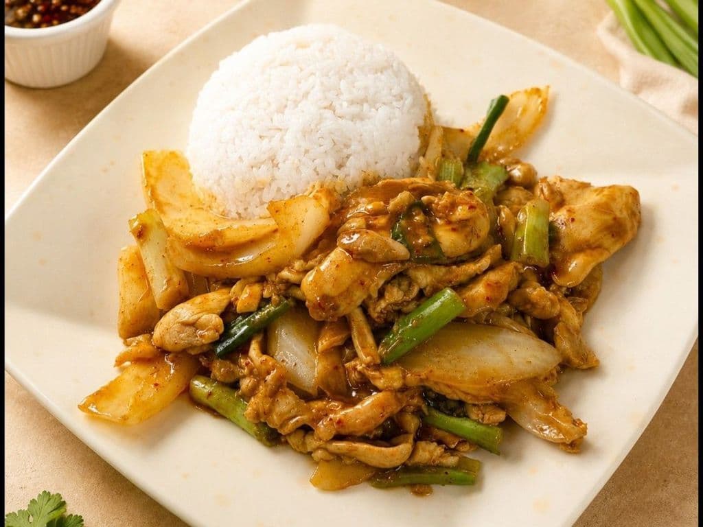 512. Curry Chicken Stir Fry on Rice