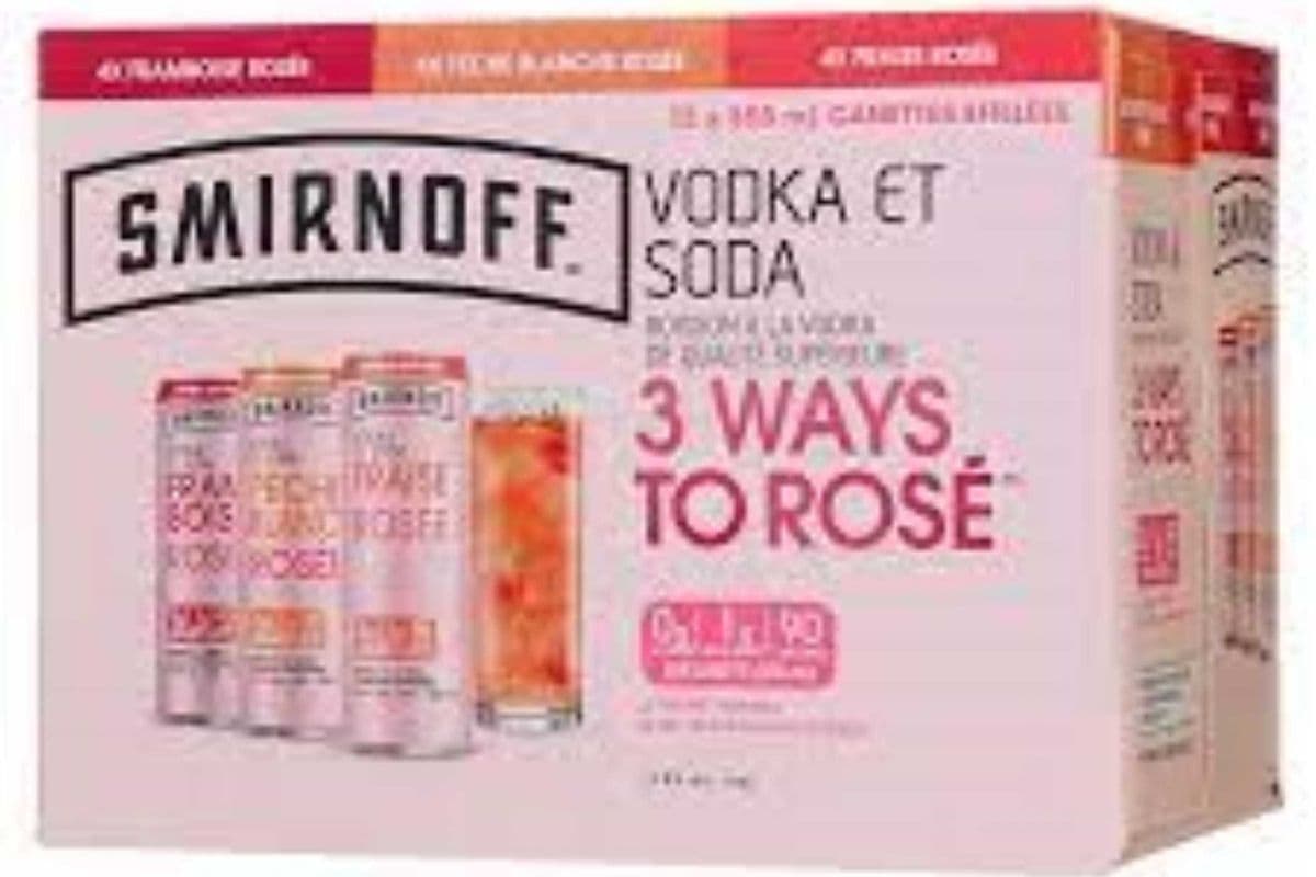 SMIRNOFF VODKA & SODA ROSE VARIETY PACK 12 CAN (12 x 355)