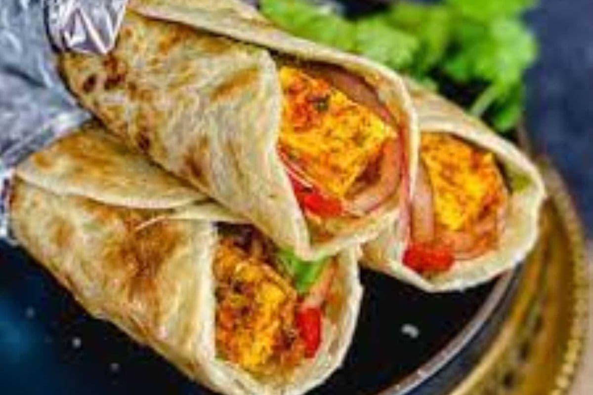 Paneer Tikka Naan Wrap