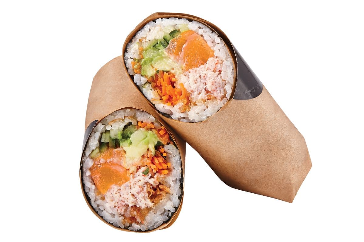 Sushi burrito au saumon et au crabe / Salmon and Crab Sushi Burrito