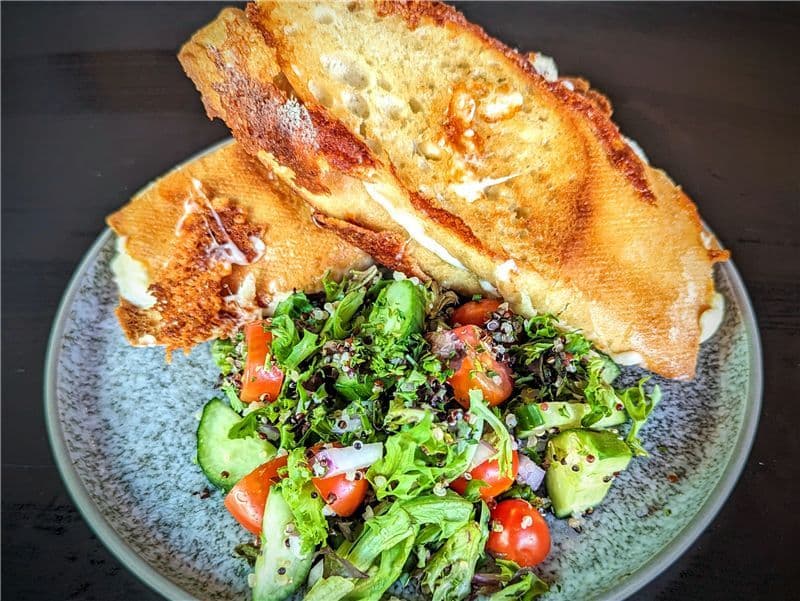 Gooey Cheese Grillers + Salad