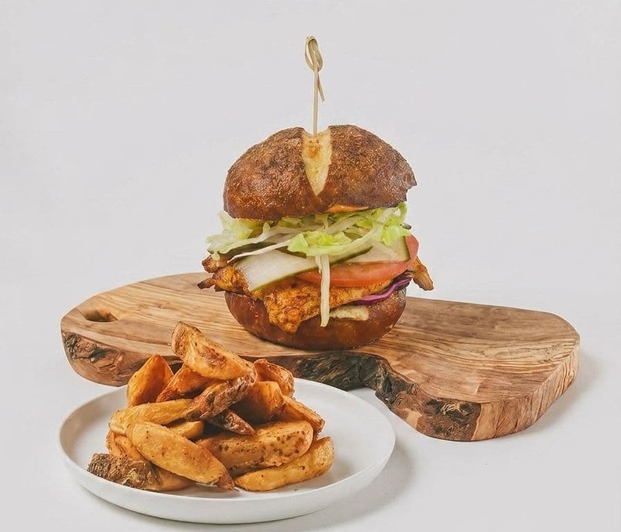 Pretzel Chipotle Chicken Burger