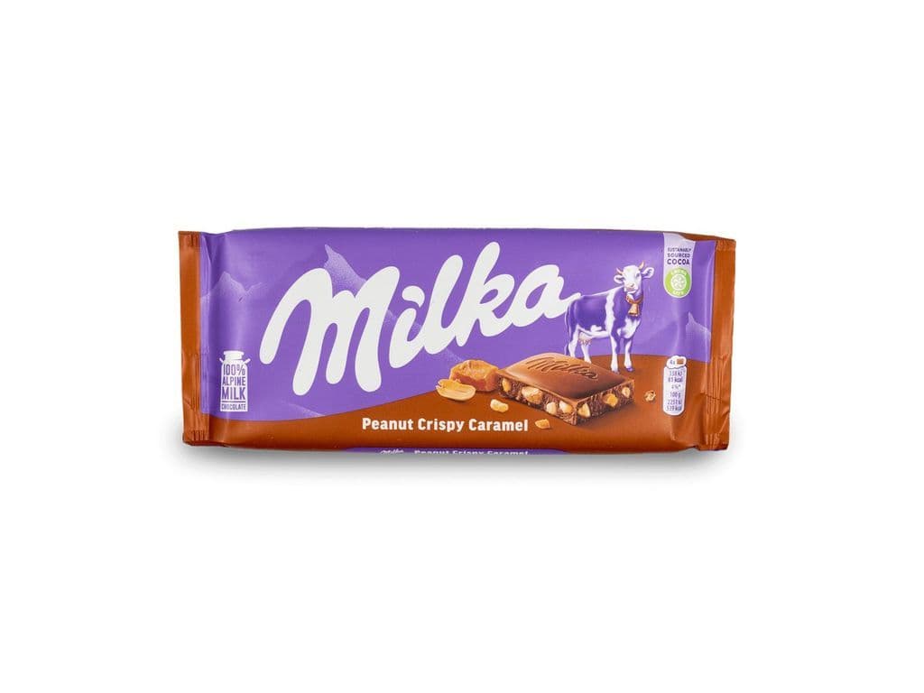 Milka Peanut Crispy Caramel Nutty Milk Chocolate Bar 90g