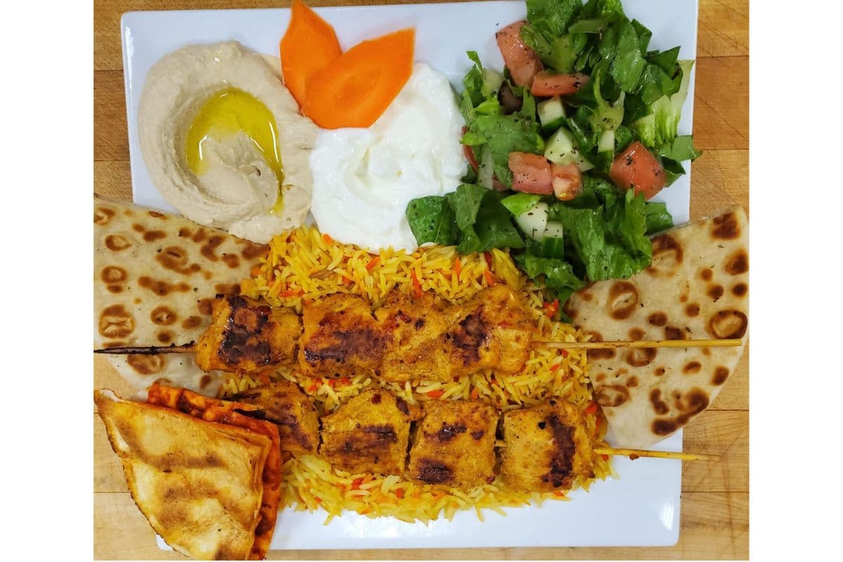 Chicken Souvlaki with Smoked Rice