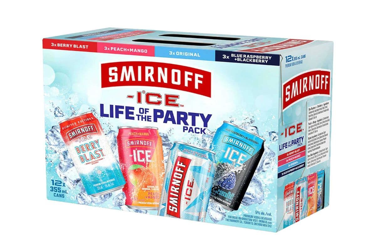 SMIRNOFF ICE LIFE OF THE PARTY PACK 12 CANS (12 x 355 ML)