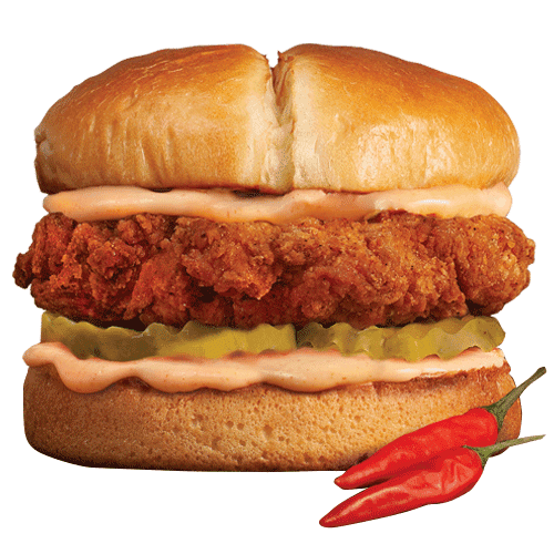 Sandwich au poulet épicé avec mayo sriracha