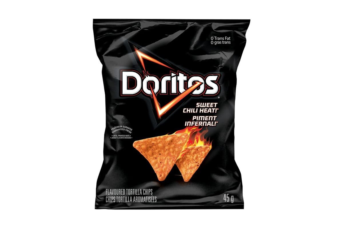 Doritos® Piment infernal!® chips tortilla aromatisées (côté)