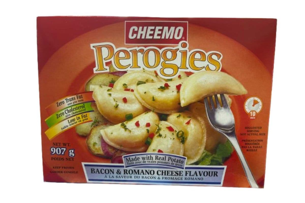 Cheemo Perogies bacon and romano cheese