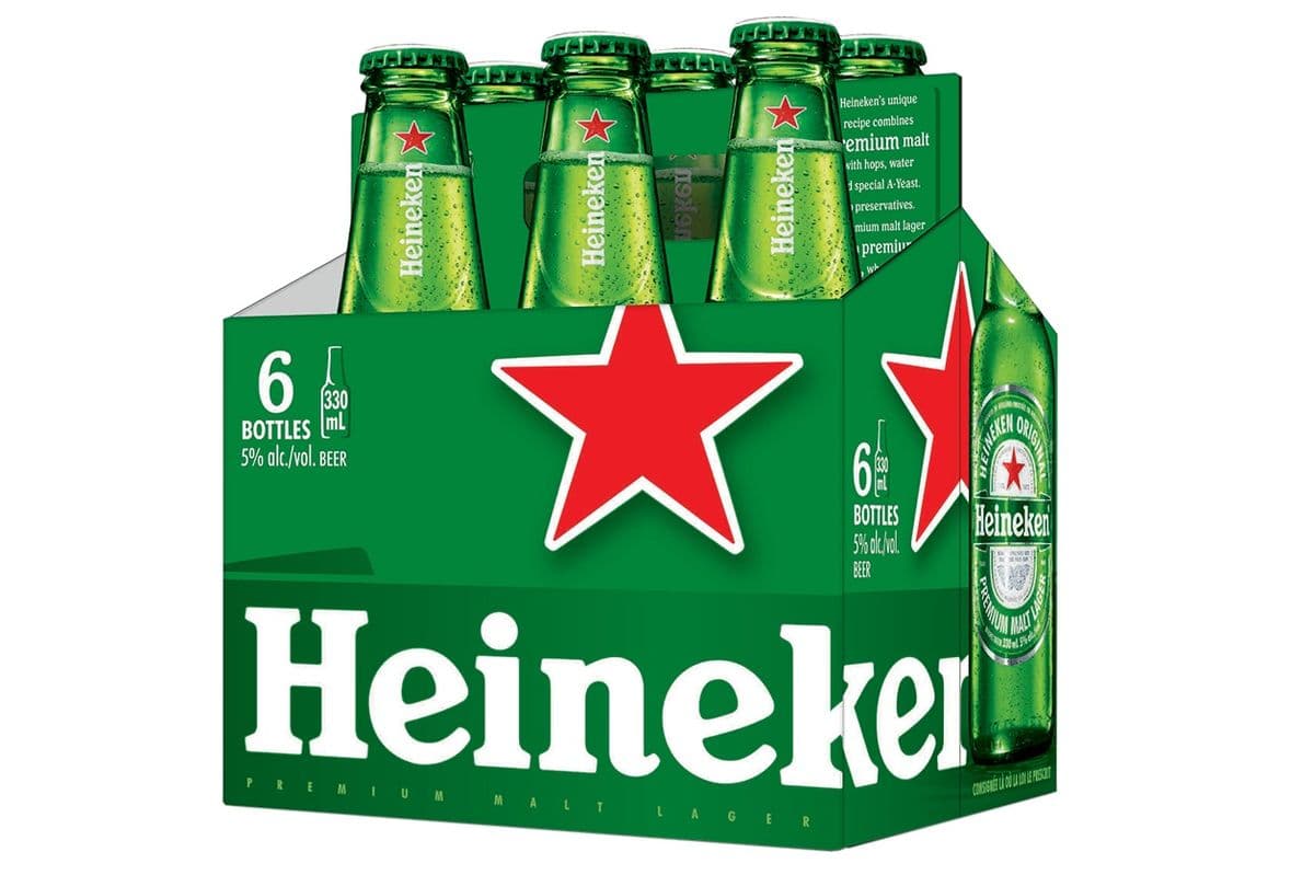 Heineken Lager 6 Bottles (6 x 330 ml Bottle)