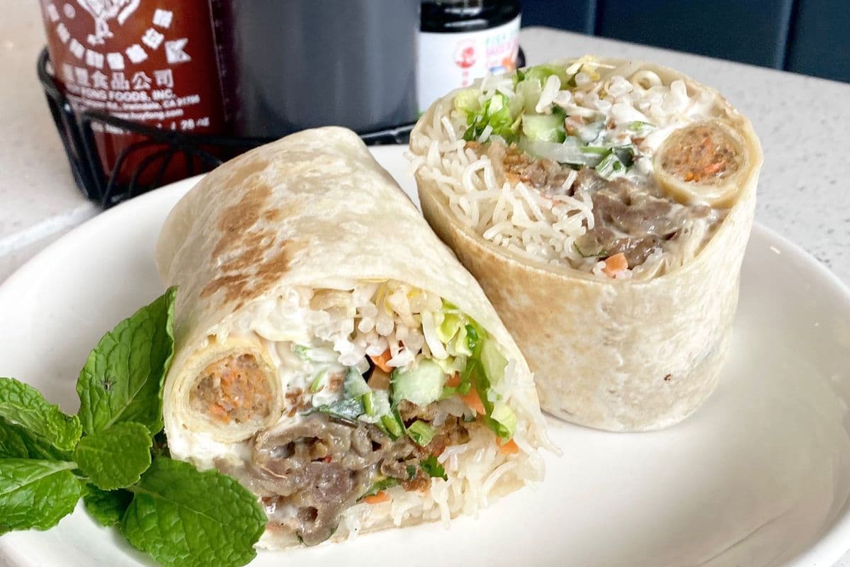 SF3. Sate Bun-Ritto Wrap (Bun Sate Cuon Thit Bo, Sate Ga, and Hoac Sate Heo)
