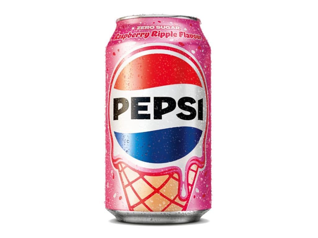 Pepsi Raspberry Ripple Zero Sugar Cola UK 330ml Sugar Free Drink