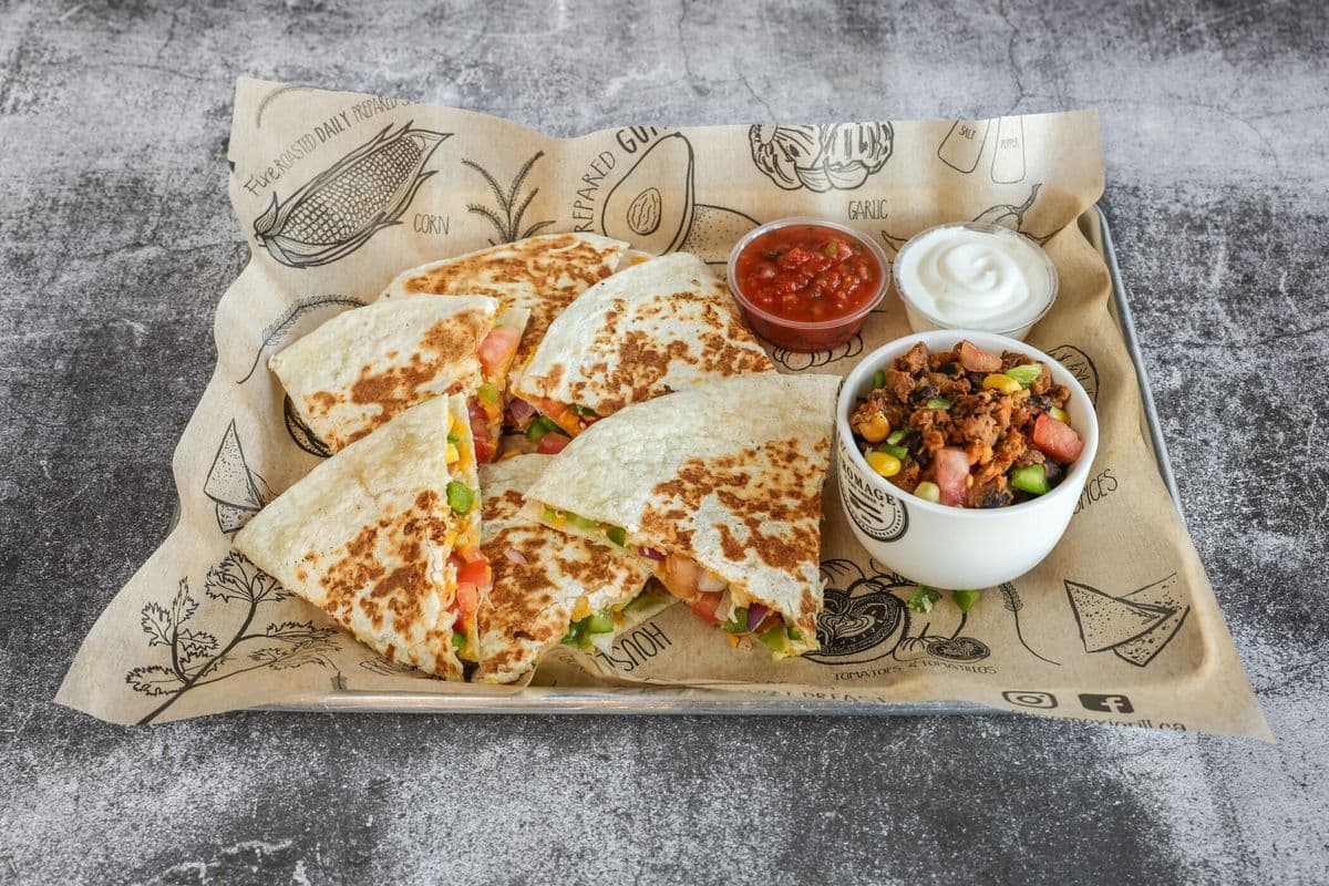 Black Beans Veggie Crumbles Quesadilla Combo
