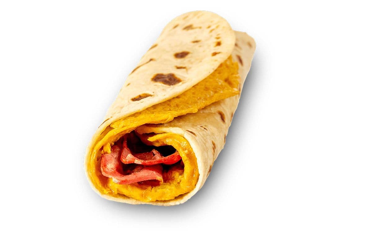 beef bacon and egg roti (394 Cal)