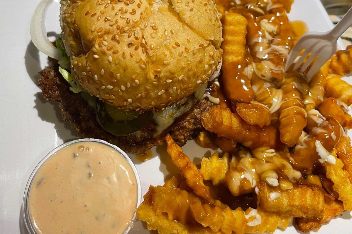 Classic Burger and Poutine