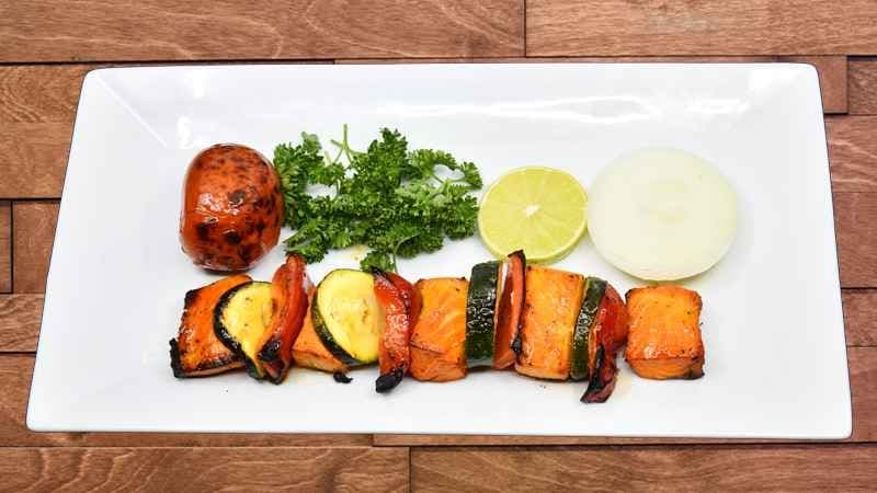 Salmon Fish Kebab Skewer