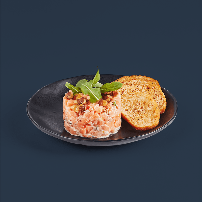 30 Bouchées Tartare Saumon Érable et Bacon / 30 Bites Bacon and Maple Salmon Tartare