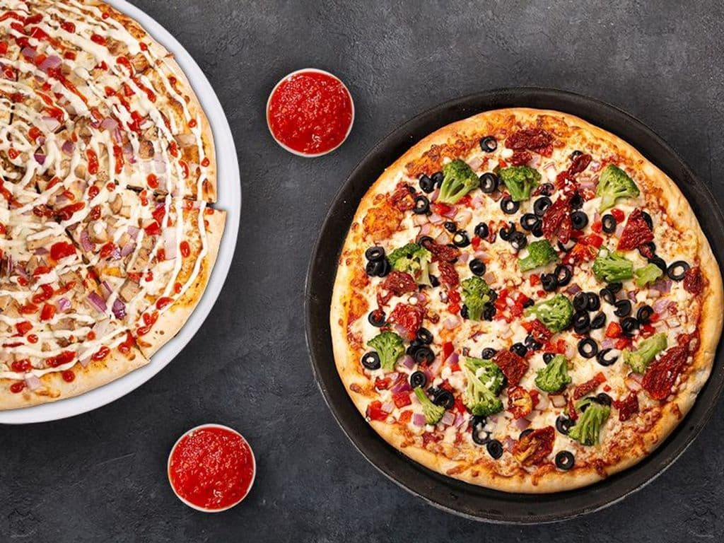 2 Large Pizzas 3 Toppings each
