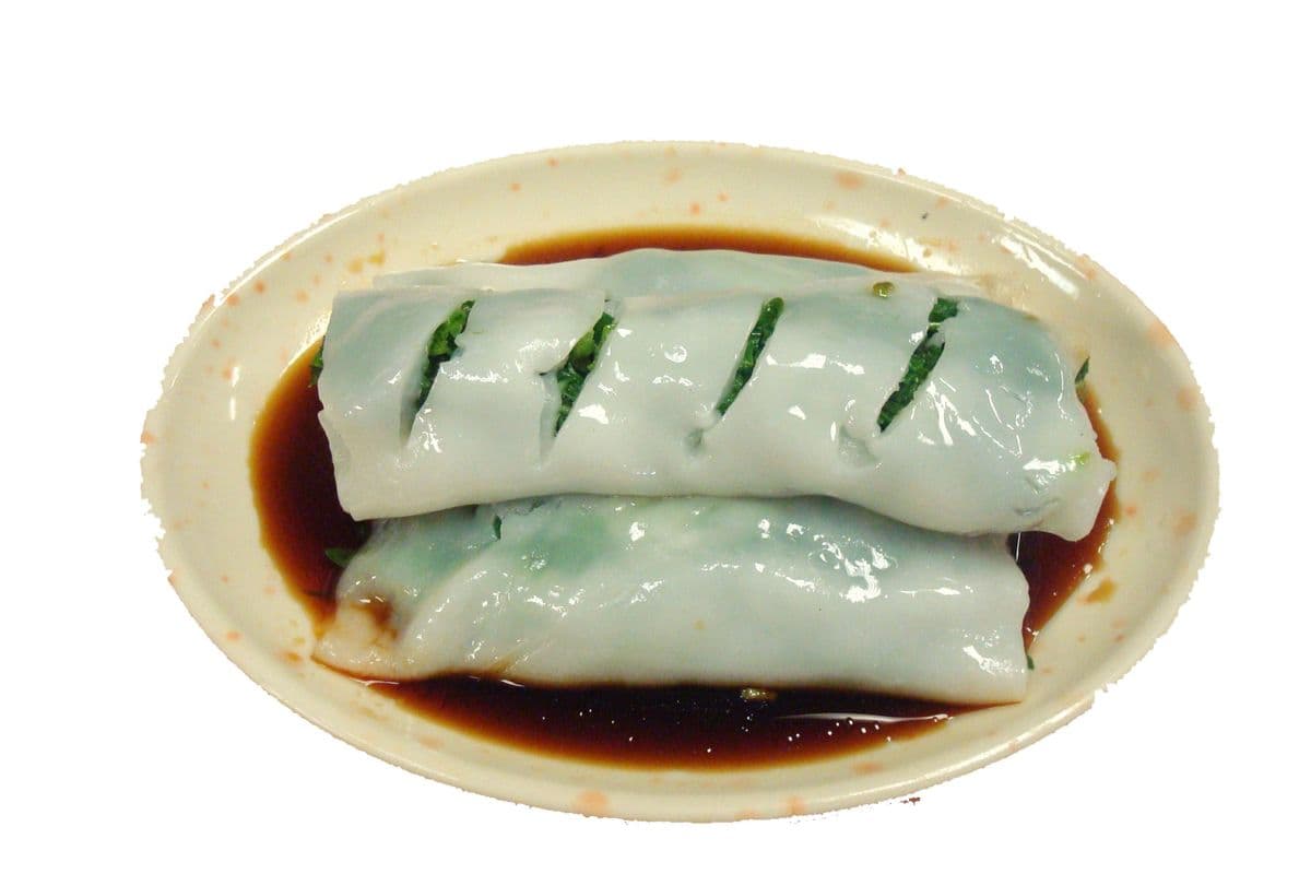23. Steamed Scallop and Snow Pea Leaf Rice Roll 豆苗帶子腸粉