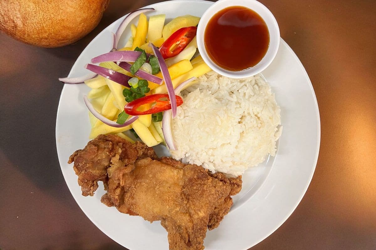 Phuket Fried Chicken ( Crispy Chicken with Mango Salad)
