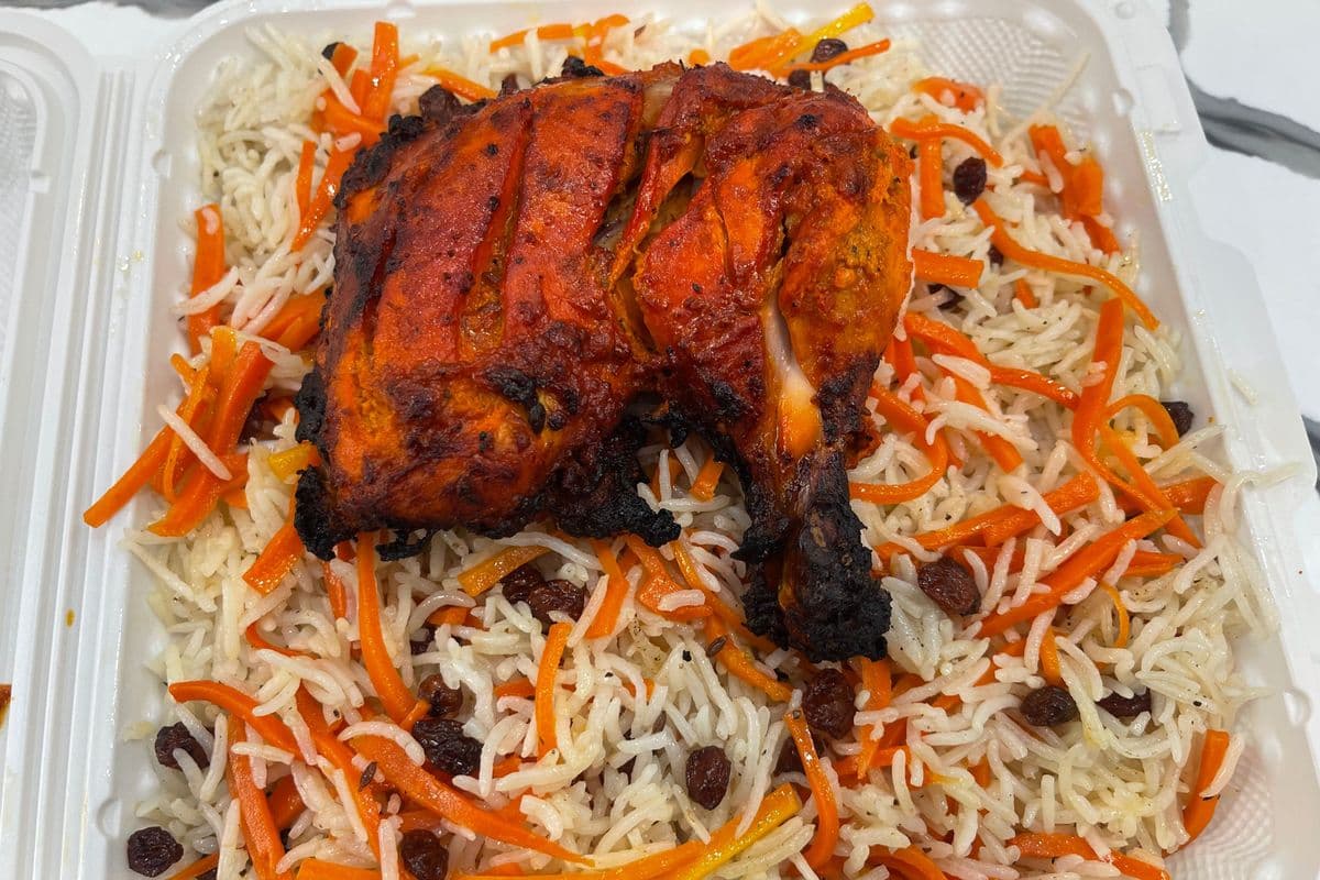 Chicken Tikka Leg with Afghani Pulao