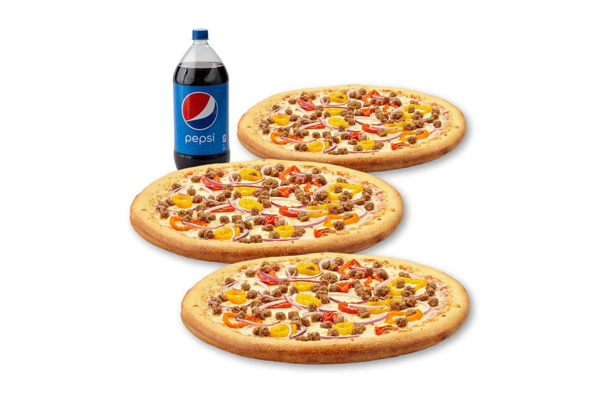 Spécial 3 Pizzas Moyennes - Mexicaine / Medium 3 Pizza Special - Mexican