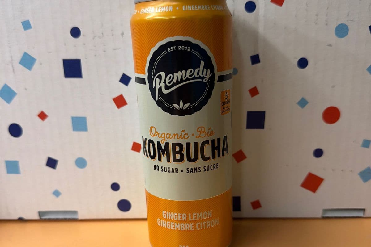 Remedy Organic . Bio Kombucha No Sugar Ginger Lemon 355ml