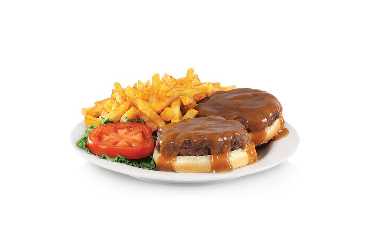 Hamburger steak avec frites / Hamburger Steak with Fries
