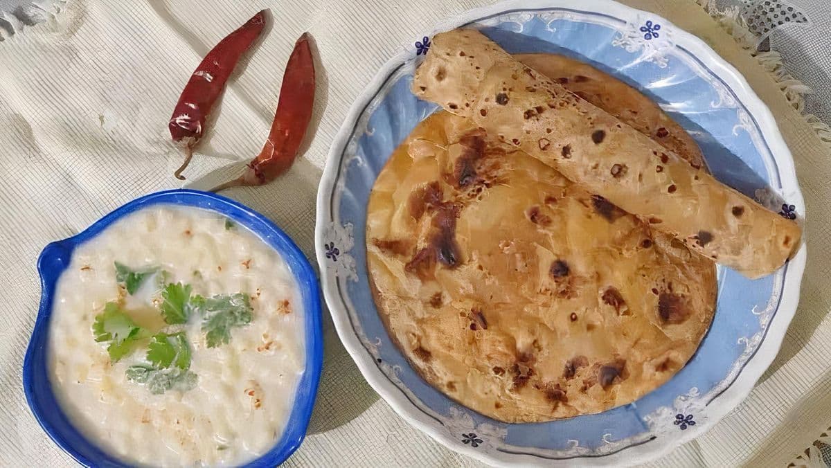 Mixed Parantha with Boondi Raita