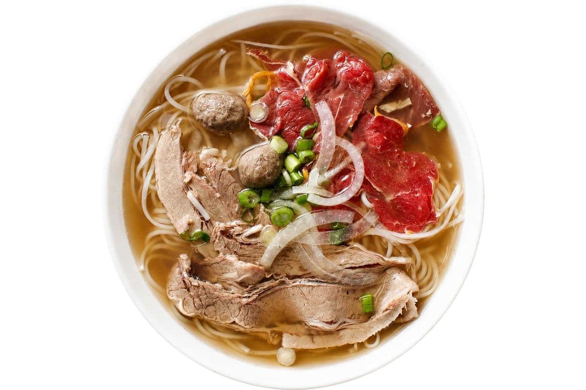 14. Raw Beef, Beef Brisket, and Beef Ball Noodle Soup
