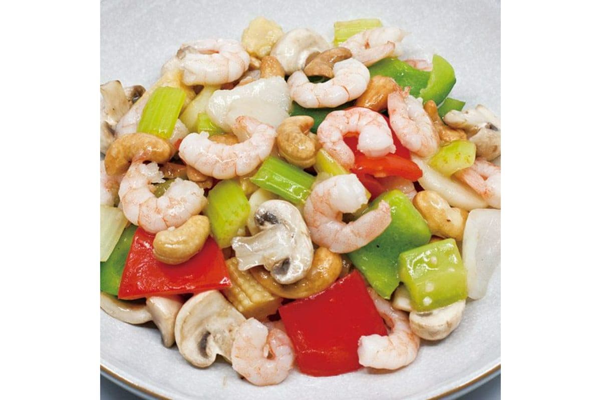 26. Pan-Fried Diced Shrimp, Cashews, and Vegetables