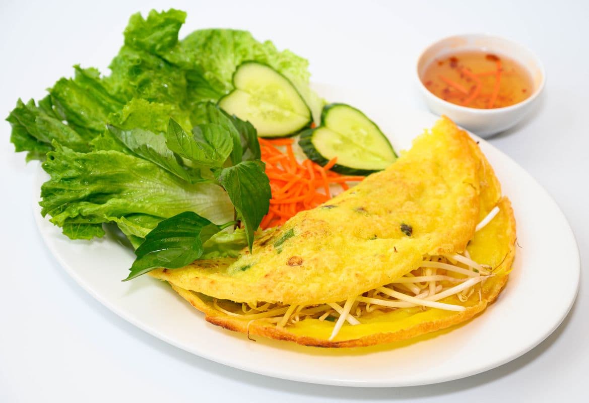 23. Vietnamese Crispy Crepe with Pork and Shrimps