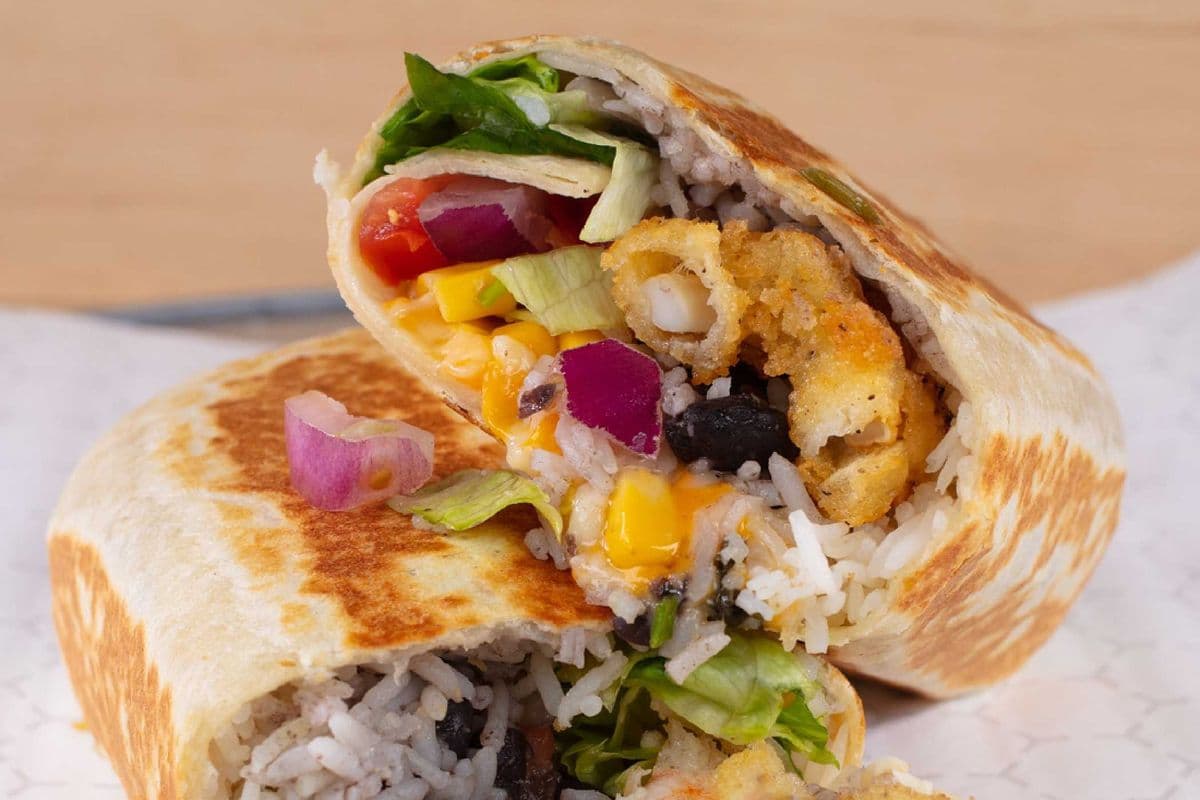 Crunchy Fried Shrimp and Calamari Burrito