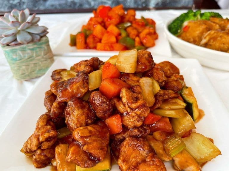41. Fried Mixed Vegetables with Vegetable Satay Chicken