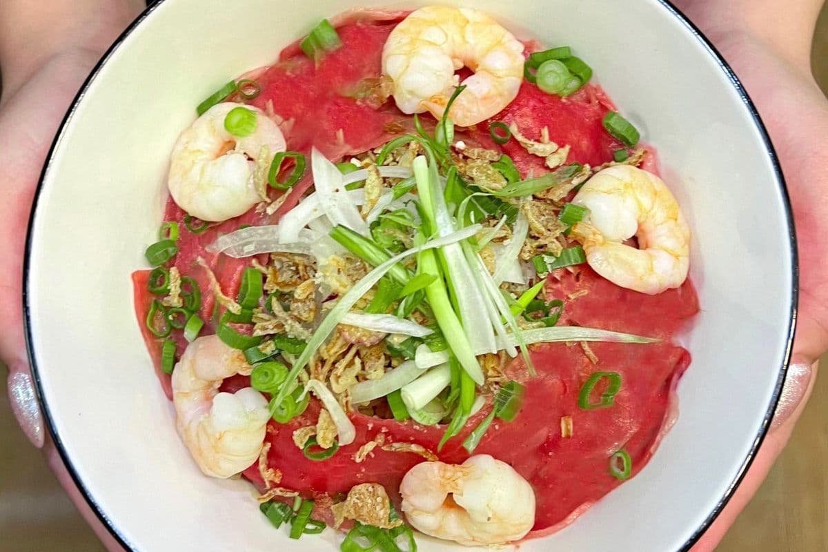 H1. Rare Beef and Shrimp