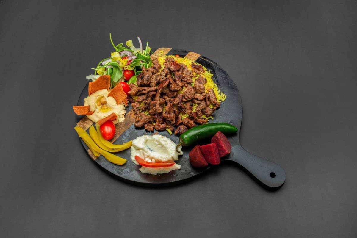 Arabi Beef strips (not Donair)wrap Shawarma Plate