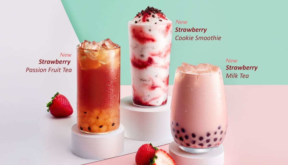 Strawberry Earl Grey Milk Tea with Pearls