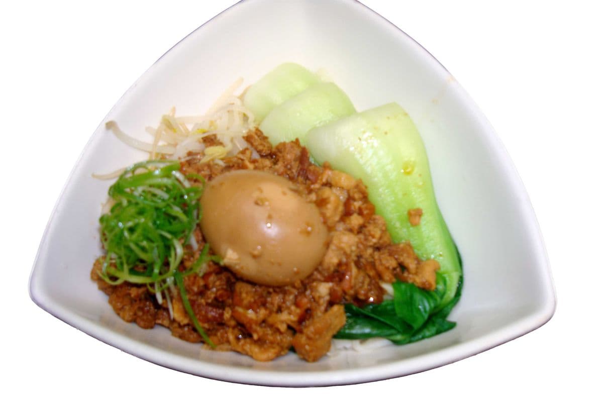 Meat Sauce Noodles with Marinated Egg 乾麵