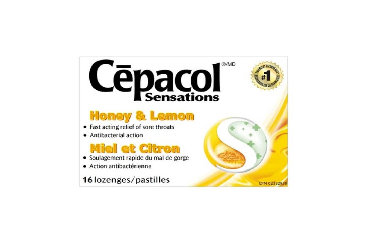 CEPACOL SENSATIONS LOZENGES HONEY AND LEMON 16 PACK (16 LOZENGES )