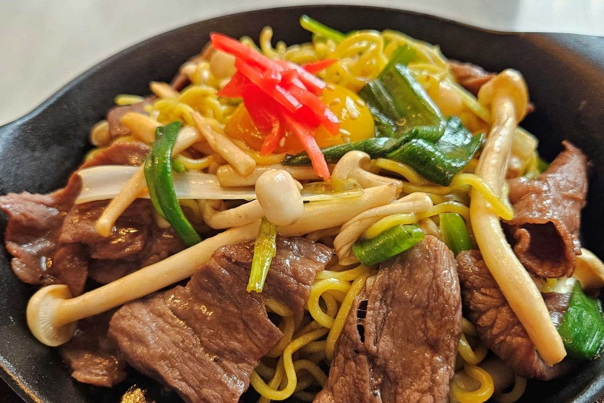 Japanese Wagyu striploin Yaki Soba
