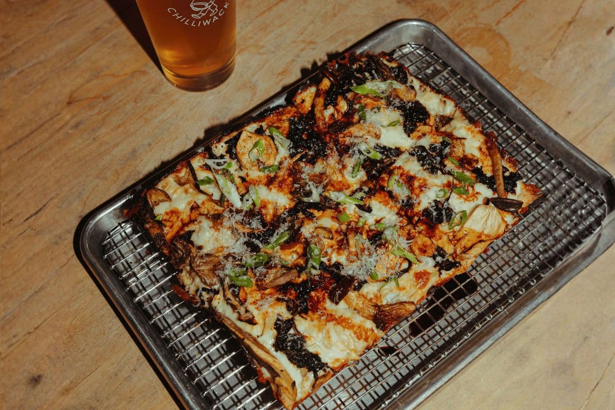 Mushroom and Kale Pizza