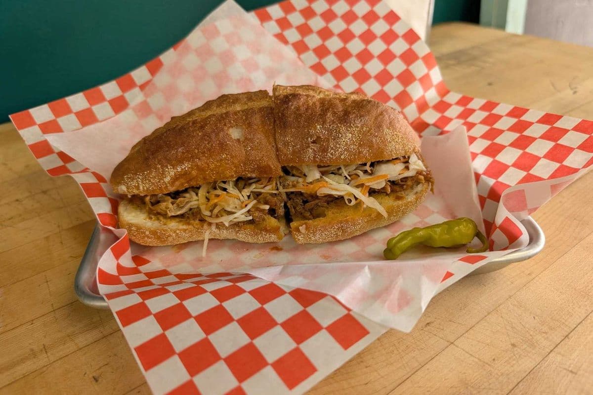Pulled bbq pork on a bun