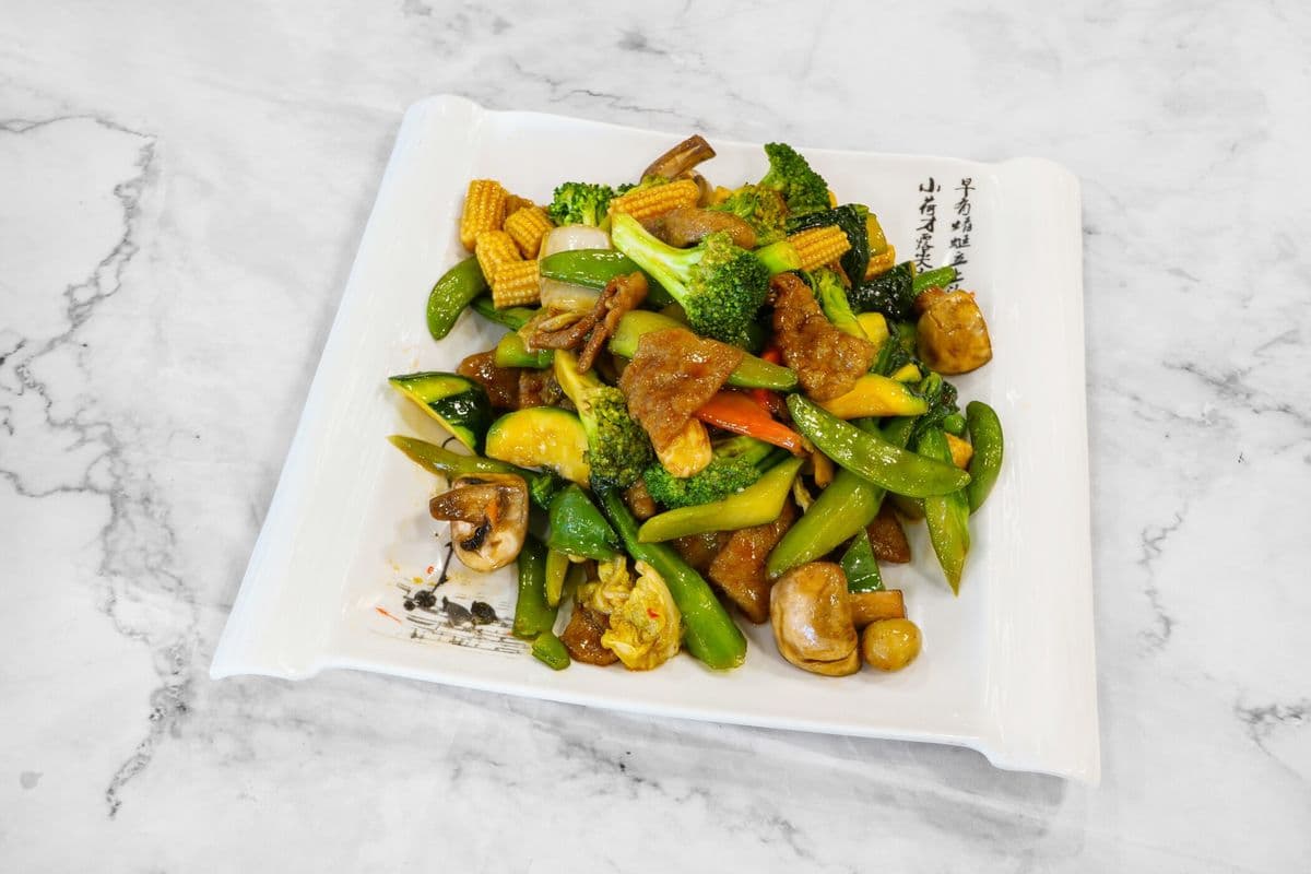 Three Kinds of Vegetables and Mixed Mushrooms